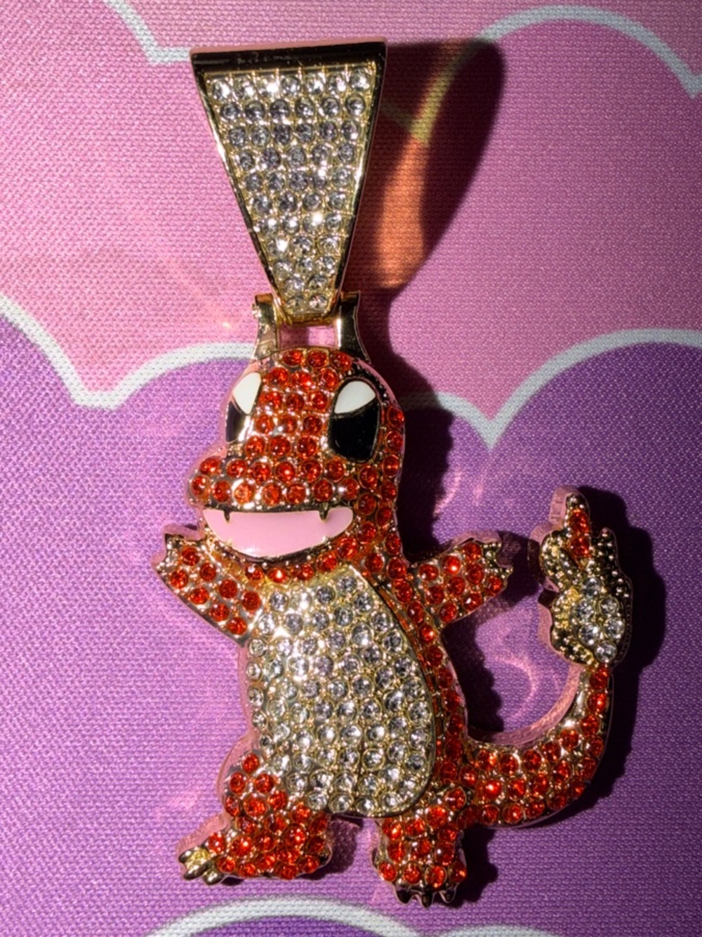 Crystal-Embellished Charm Pendant - Pokémon Charmander